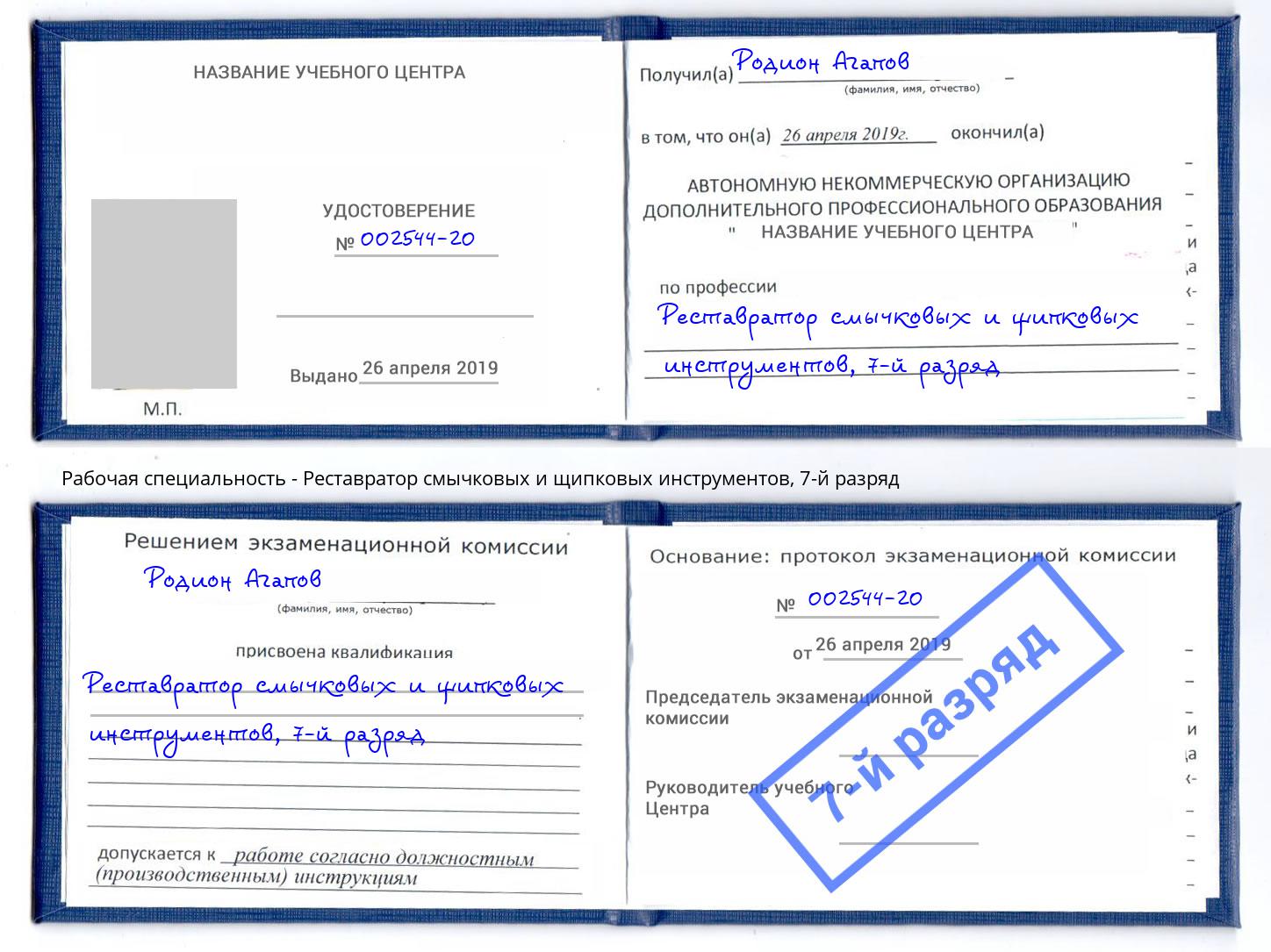 корочка 7-й разряд Реставратор смычковых и щипковых инструментов Новочебоксарск